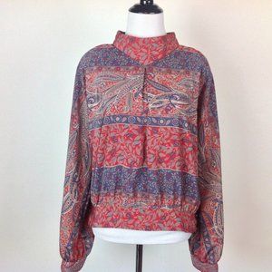 Vintage Wilroy Traveller Top Womens Large Boho Flo